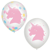 Amscan Latex Magical Unicorn 12" Latex Balloons with Confetti (6)