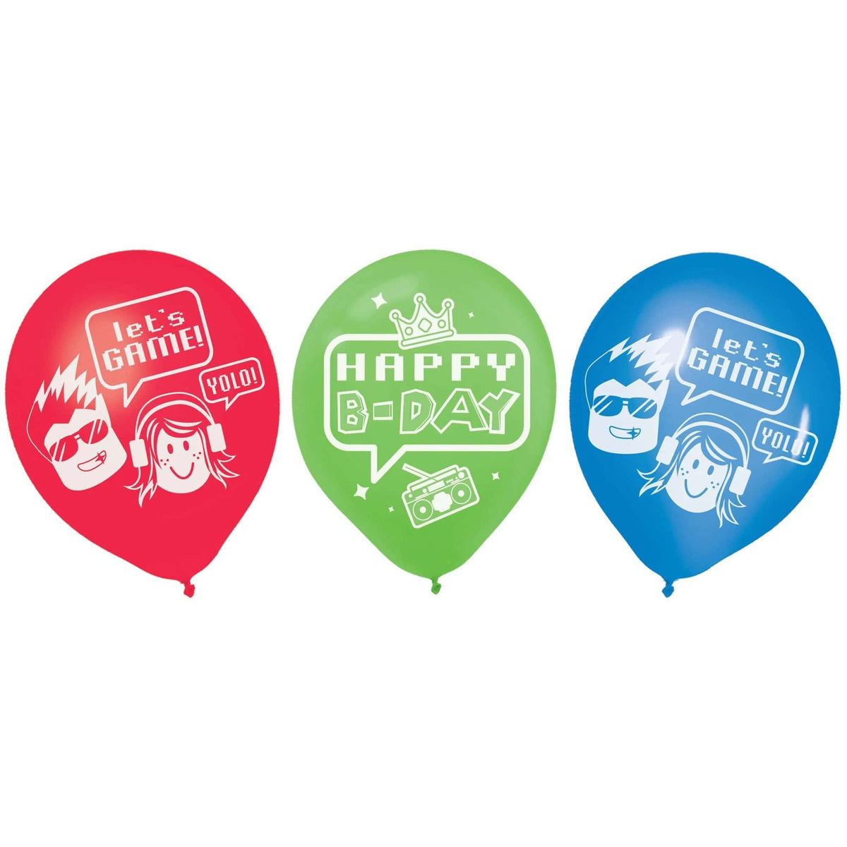 Amscan Latex Party Town 12″ Latex Balloons (6 count)