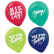 Amscan Latex Signs of the Times Yay! Hooray! 12″ Latex Balloons (6)
