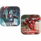 Captain America Square Plates 7″ (8 count)