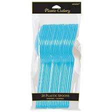 Amscan Party Supplies Caribbean Blue Spoon 20ct (20 count)