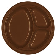 Amscan Party Supplies Choc Bwn 10.25in Divided Plates 20ct 25″ (20 count)