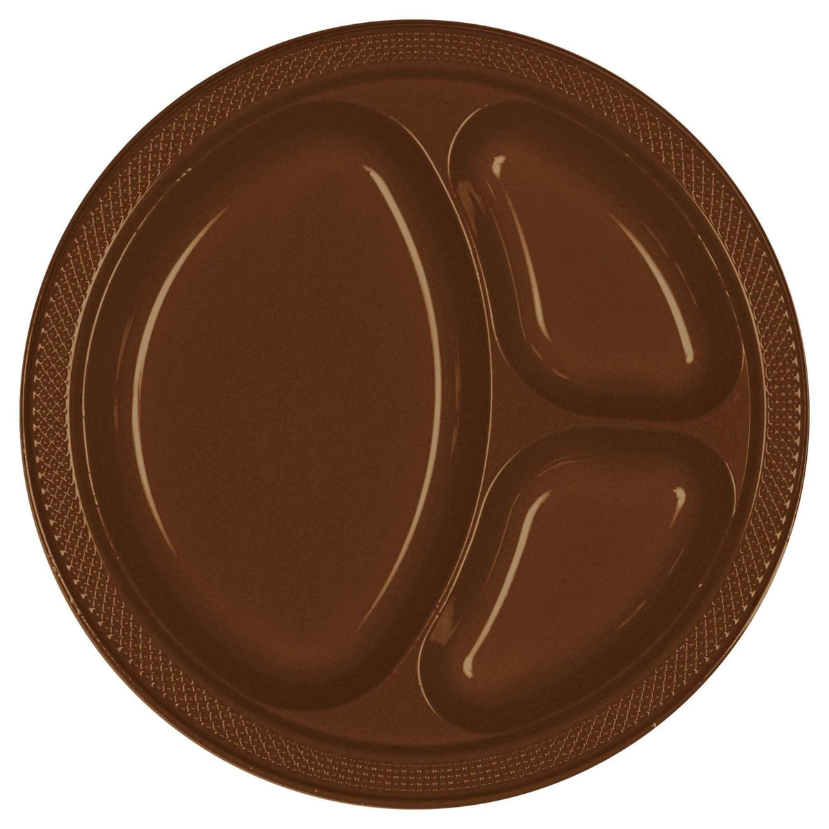 Amscan Party Supplies Choc Bwn 10.25in Divided Plates 20ct 25″ (20 count)