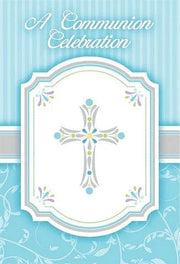Amscan Party Supplies Communion Invitations Blue (16 count)