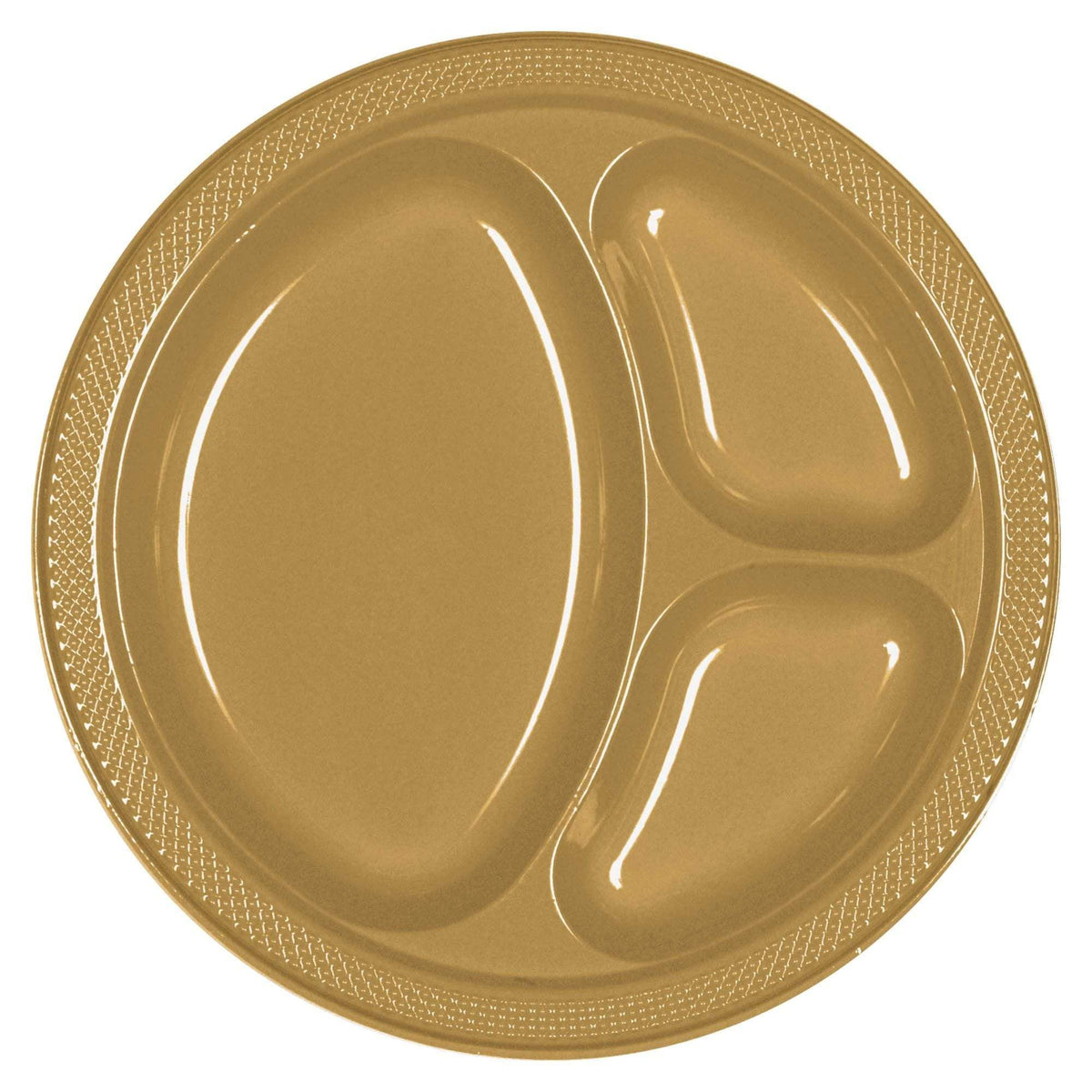 Amscan Party Supplies Gold 10.25in Divided Plate 20ct 25″ (20 count)