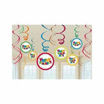 Amscan Party Supplies Happy Birthday Hanging Swirl Decorations (12 count)