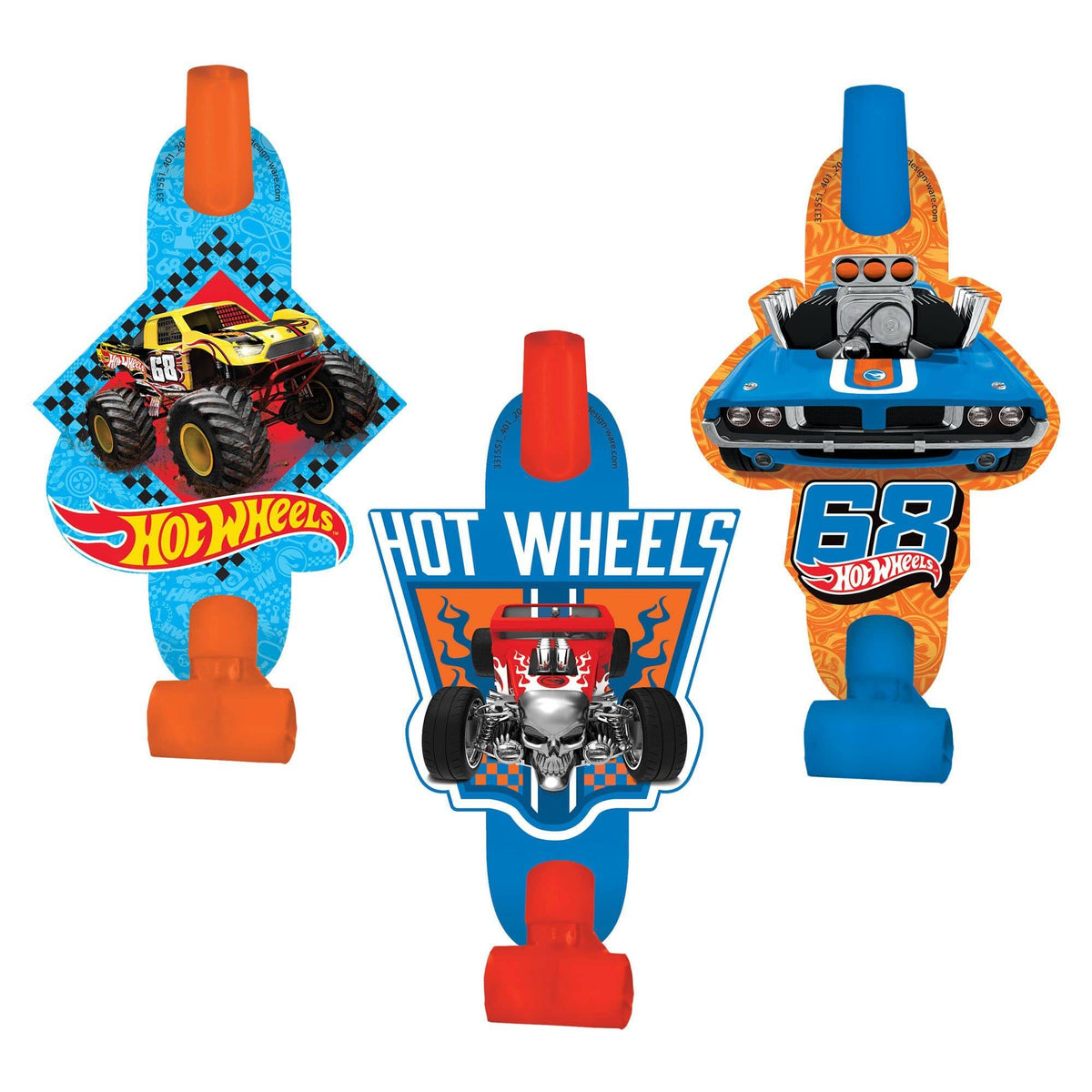 Amscan Party Supplies Hot Wheels Wild Racer Blowouts  (8 count)