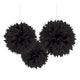 Jet Black Fluffy Paper Decorations