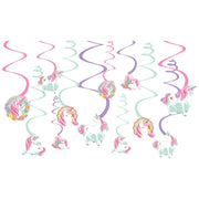 Amscan Party Supplies Magical Unicorn Swirl Decorations (12 count)