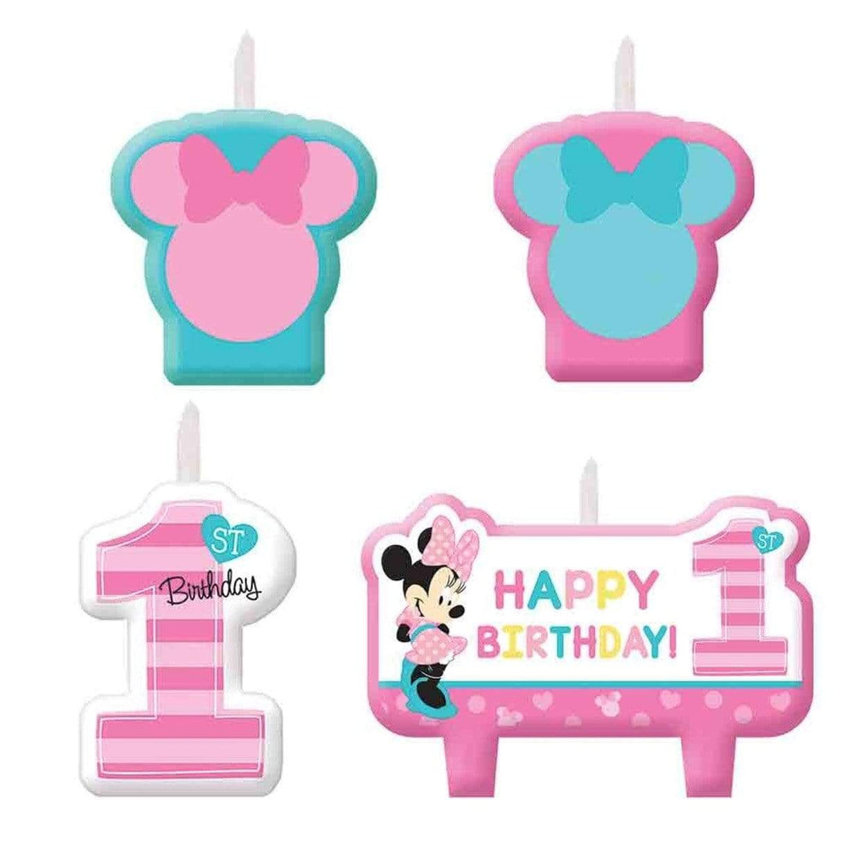 Amscan Party Supplies Minnie Fun One Birthday Candle Set (4 count)