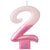 Amscan Party Supplies Numeral Candle #2 Pink