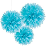 Amscan Party Supplies Ocean Blue Fluffy Paper Decorations (3 piece set)