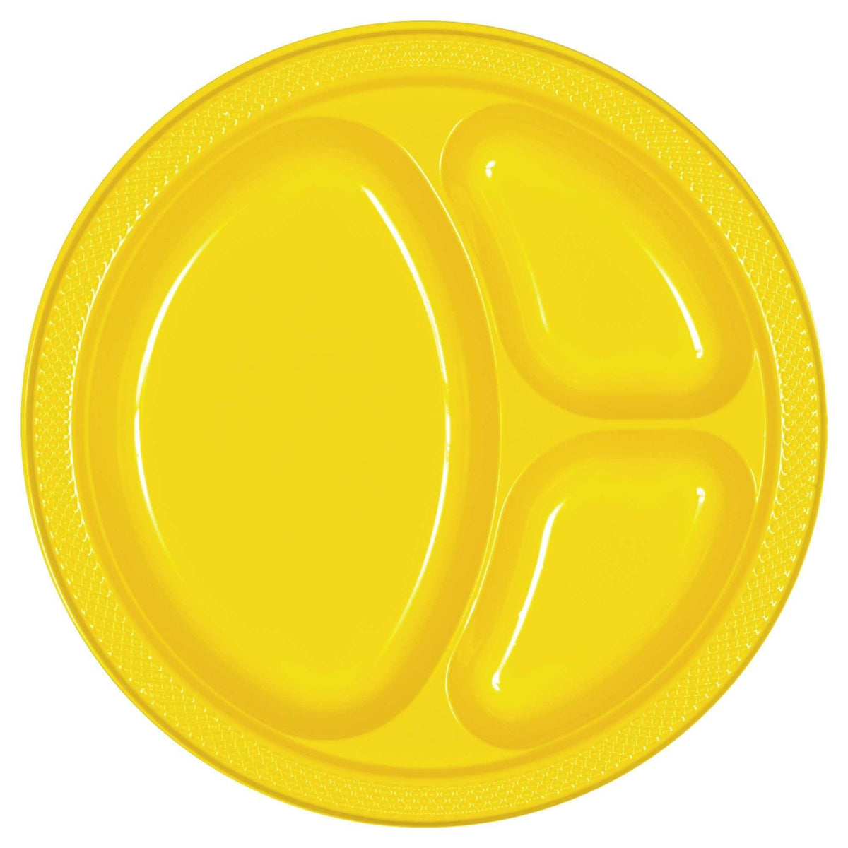 Amscan Party Supplies Yellow Sunshine 10.25in Divided Plates 20ct 25″ (20 count)