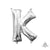 Letter K - Anagram - Silver (air-fill Only) 16″ Balloon