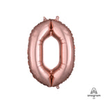 Number 0 - Anagram - Rose Gold (air-fill Only) 16″ Balloon