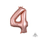 Number 4 - Anagram - Rose Gold (air-fill Only) 16″ Balloon