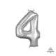 Number 4 - Anagram - Silver (air-fill Only) 16″ Balloon