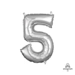 Number 5 - Anagram - Silver (air-fill Only) 16″ Balloon