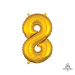 Number 8 - Anagram - Gold (air-fill Only) 16″ Balloon