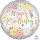 Boho Birthday Satin Flowers 17″ Balloon