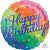 Happy Birthday Fancy Type Rainbow 17″ Balloon