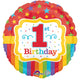 Rainbow 1st Birthday 17″ Balloon