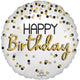 Black Silver Gold Birthday 18″ Balloon