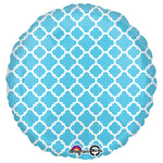 Circle - Quatrefoil Blue And White 18″ Balloon