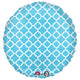 Circle - Quatrefoil Blue And White 18″ Balloon