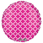 Circle - Quatrefoil Pink And White 18″ Balloon