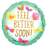 Feel Better Teal & Gold 18″ Balloon