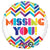 Multi Chevron Missing You! 18″ Balloon