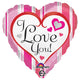 Pink Stripes Love You 18″ Balloon