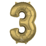 Number 3 - Anagram - White Gold 26″ Balloon