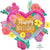 Happy Birthday Painted Flowers 27″ Balloon