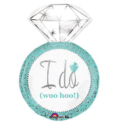 Blue I Do Woo Hoo Wedding Ring 27″ Balloon