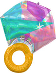 27" Iridescent Wedding Ring Balloon - Anagram