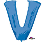 Letter V - Anagram - Blue 34″ Balloon