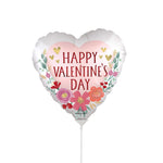 Happy Valentine's Day Satin Romantic Flowers (air Fill Only) 9″ Balloon