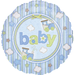 Anagram Baby Blue Planes & Trains 18″ Balloon