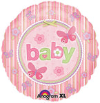 Baby Pink Butterflies & Flowers 18″ Balloon