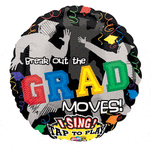 Break Out The Grad Moves 28″ Sing-a-Tune Balloon