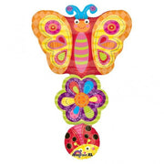 Anagram Butterfly Flower and Ladybug 34″ Supershape Balloon