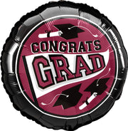 Anagram Congrats Grad Black & Burgundy 18″