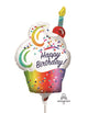 14" Birthday Rainbow Ombre Cupcake (10ct) - Anagram
