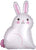 24" White Satin BUNNY - Junior Shape Foil Balloon (PKG) - Anagram