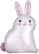 24" White Satin BUNNY - Junior Shape Foil Balloon (PKG) - Anagram