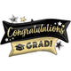 38" Congratulations Grad Gold & Black Banners - Anagram