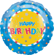 Anagram Mylar & Foil 18" B-day Confetti Foil Balloons