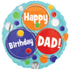 18" Dad Happy Happy Birthday Dots Balloons